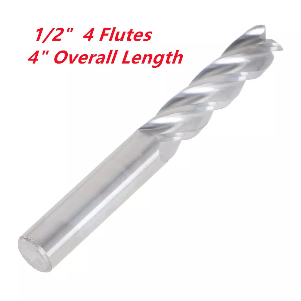 1/2" 4 Flute 2" Length Of Cut 4" Overall Length Long Carbide End Mill