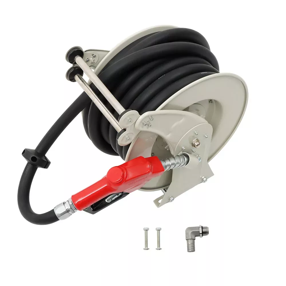 1" x 50' Retractable Diesel Fuel Hose ReelWith Auto Fueling Nozzle