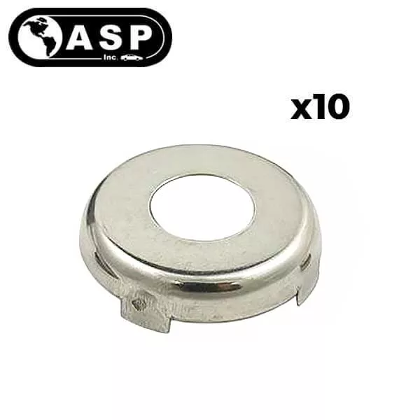 10 x 1988-2008 Toyota GM Mitsubishi / Face Cap for Door / Trunk / Gas Lock / Chrome / P-41-201 (ASP) (Pack of 10)