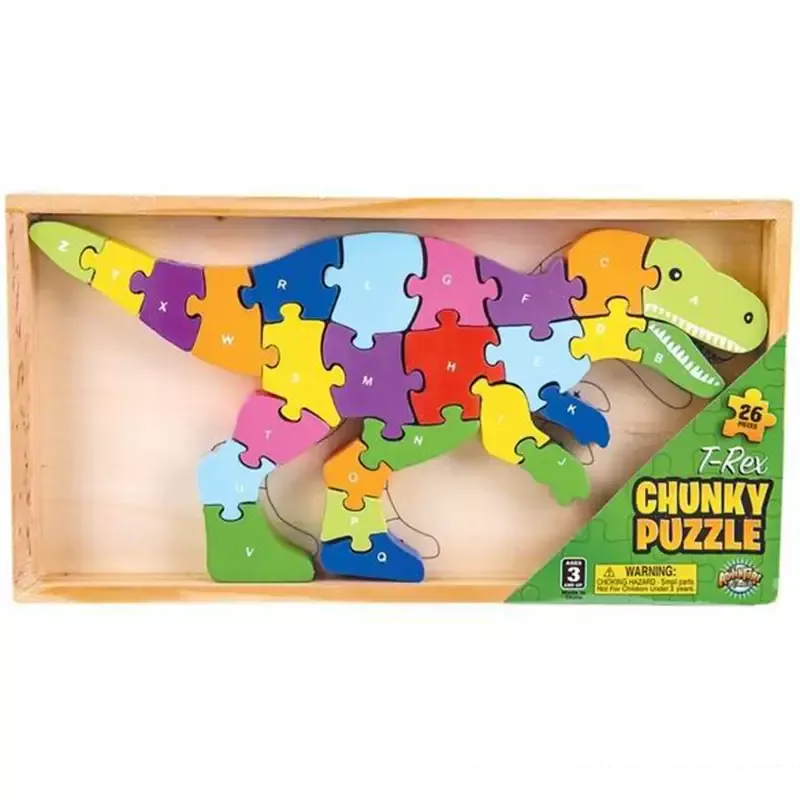 12″ x 6.5″ Wooden T-Rex Letter Puzzle