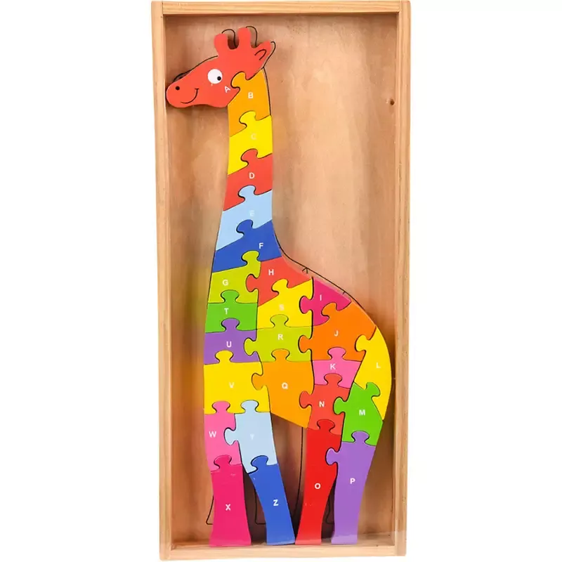 14″ x 6.5″ Wooden Giraffe Letter Puzzle