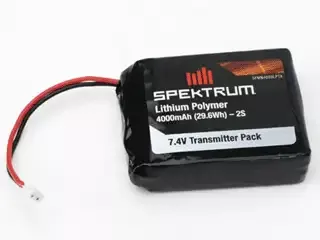 2 Cell 4000mAh 7.4v LiPo Tx Battery: DX8, DX9