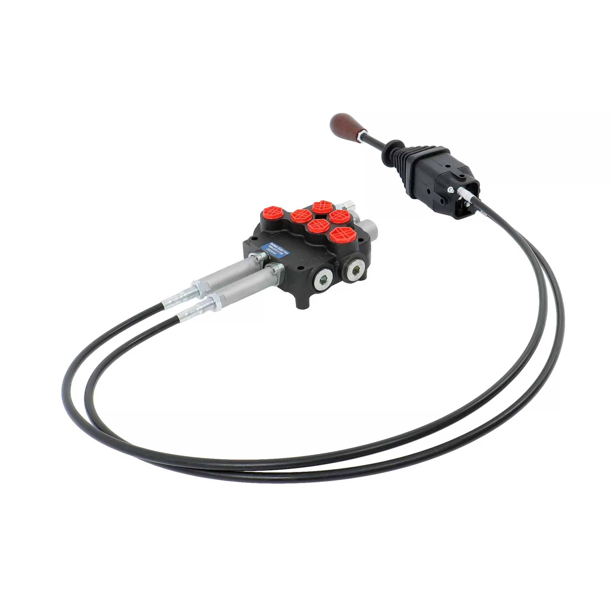 2 Spool Remote Control Valve 80LPM Hydraulic Kit w/Joystick & 4.9ft Cables