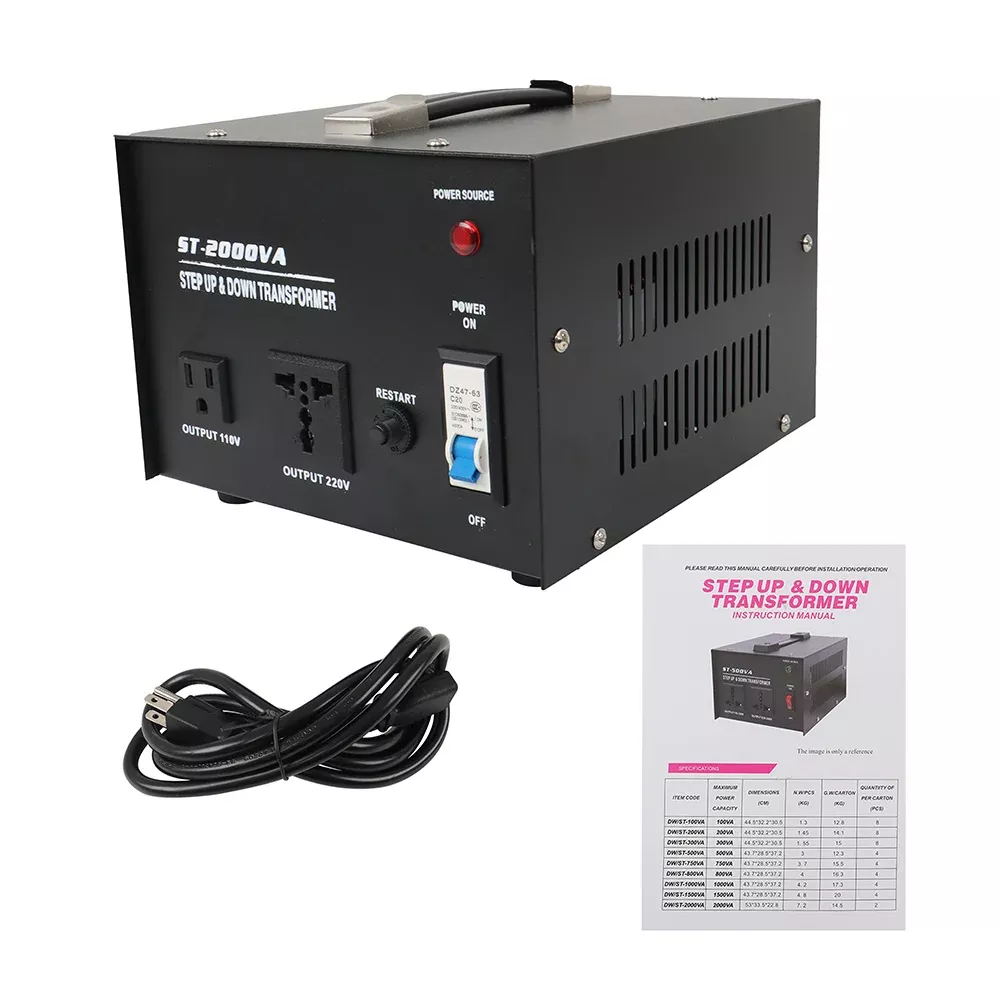 2000W Step Up/Down 220V-110V/110V-220V Voltage Converter Transformer