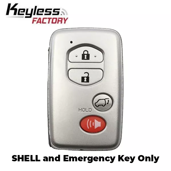 2005-2014 Toyota / Lexus - 4-Button Smart Key SHELL - HYQ14AAB / HYQ14ACX - Silver Case (AFTERMARKET)