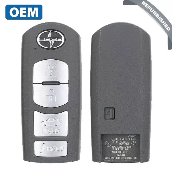 2016-2016 Scion iA / 4-Button Smart Key / PN: 89904-WB003 / WAZSKE13D01 (OEM Refurb)