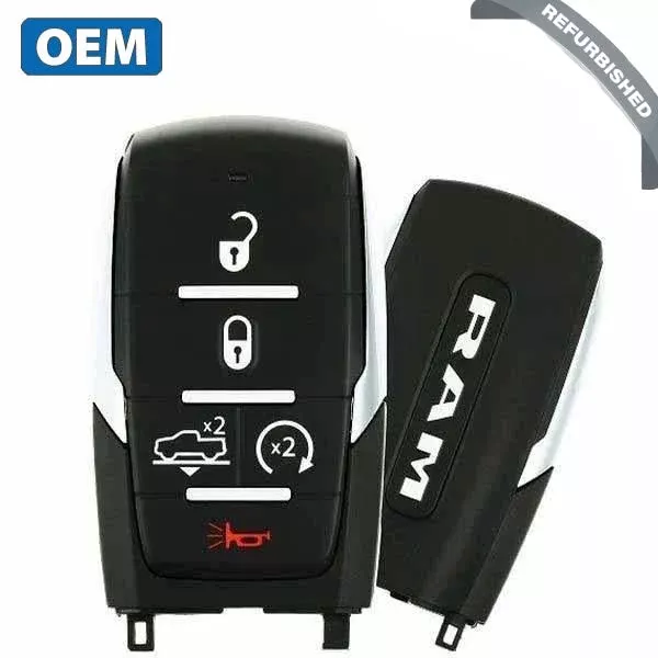 2019-2023 Ram 1500 Pickup / 5-Button Smart Key / PN: 68291690AE / OHT-4882056 / w/ Air Suspension / Silver Stripe (OEM)