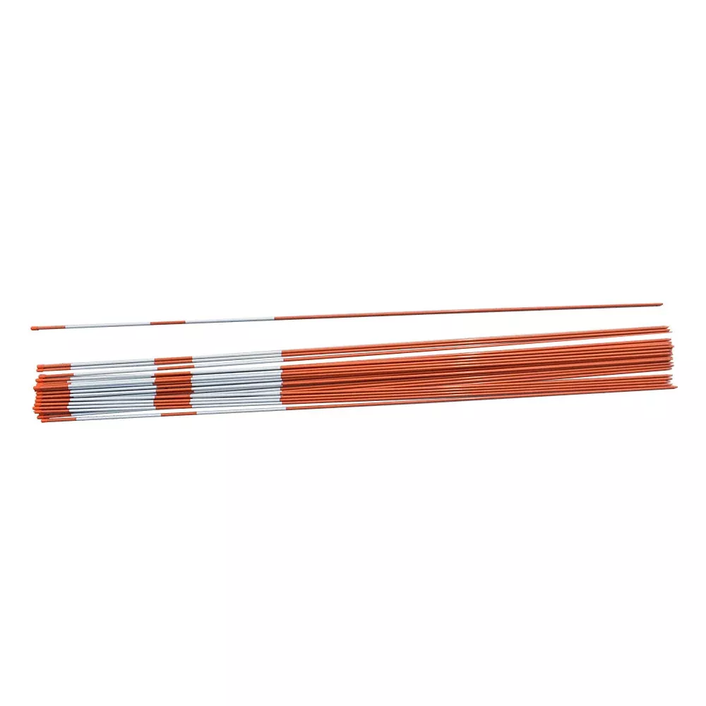 20PCS 48inch Driveway Markers, 5/16 Diameter Snow Stakes, Orange Reflective Marker for Parking Lots, Walkways