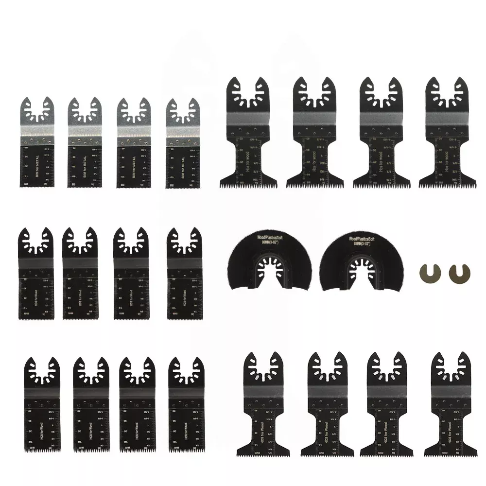 24 Pieces Universal Wood Metal Oscillating Multi Tool Quick Release Saw Blades