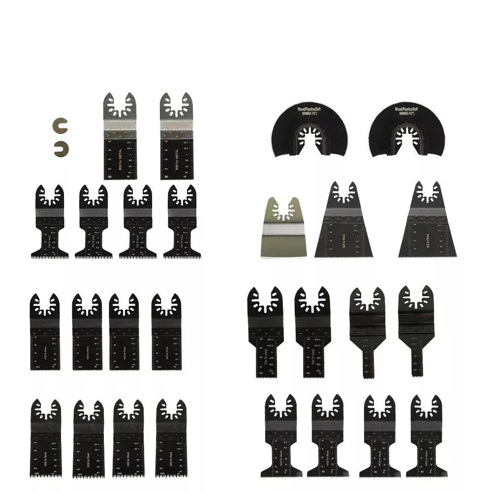 29 Pieces Universal Wood Metal Oscillating Multi Tool Quick Release Saw Blades