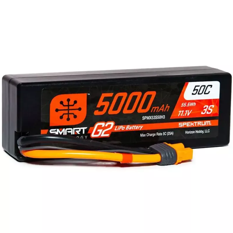 3 Cell 5000mAh 11.1V 50C Hard Case Smart LiPo G2: IC3