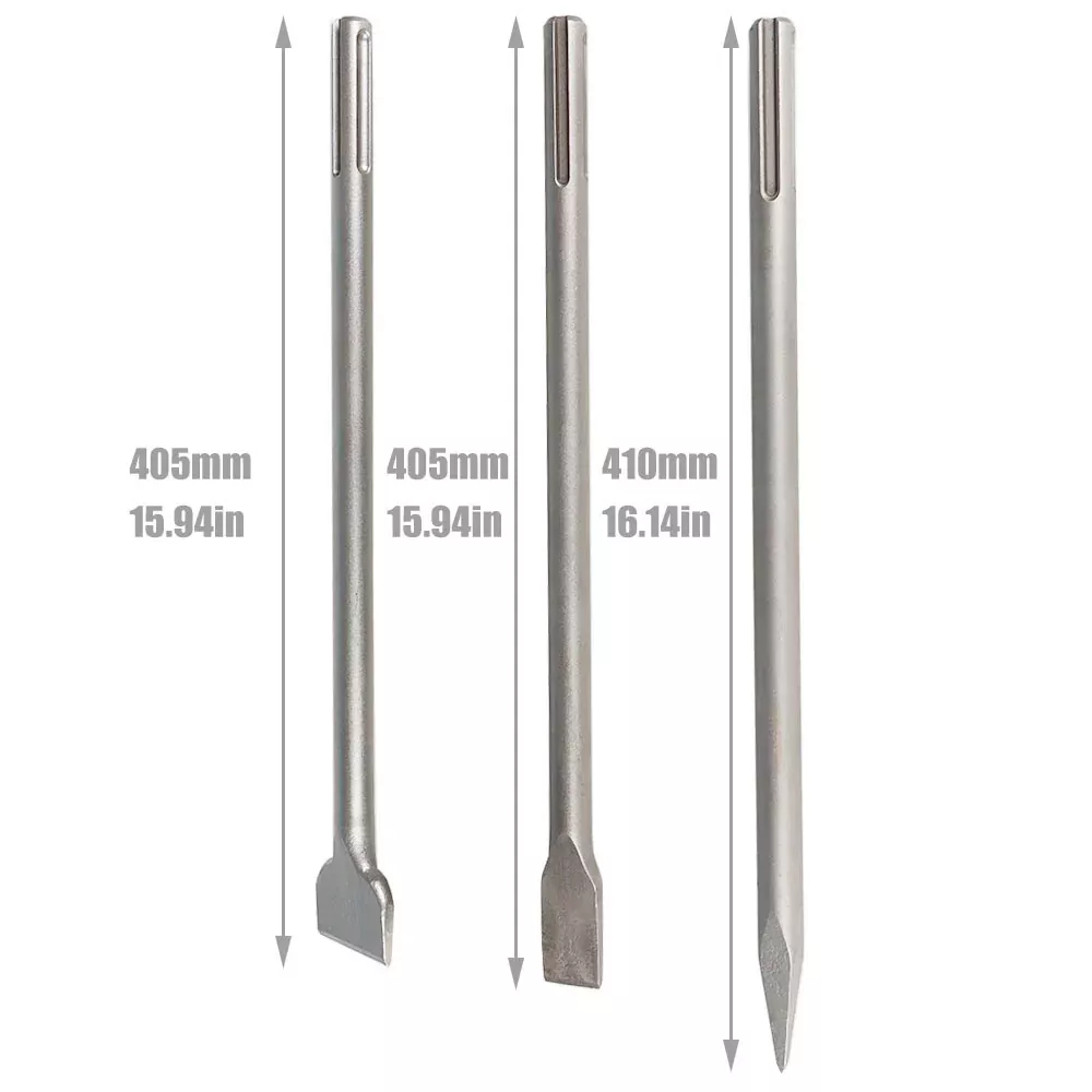 3 Pack SDS 16" Max Chisel Rotary Hammer Drill Chisel Bits Set For Drilling