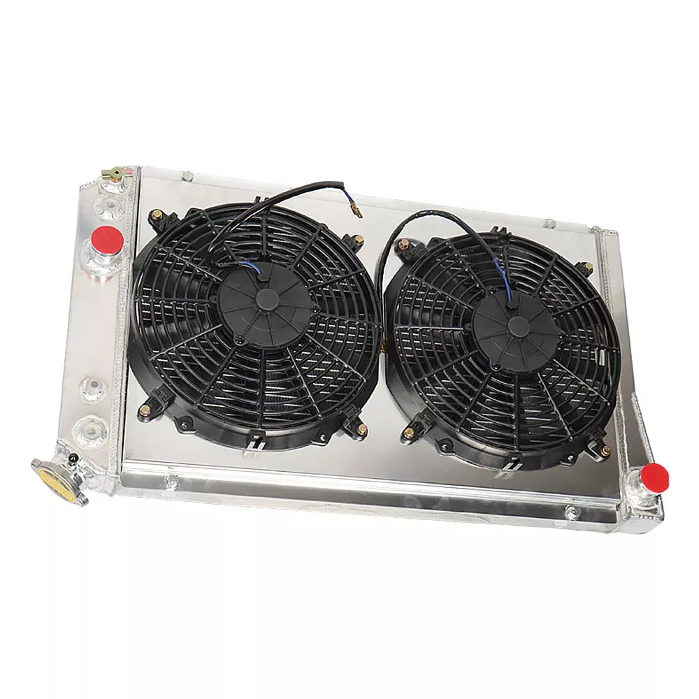 3-Row Aluminum Core Racing Radiator and Pull Fan Shroud Replacement for C4 1982-1990 Replacement for S10 1982-1990