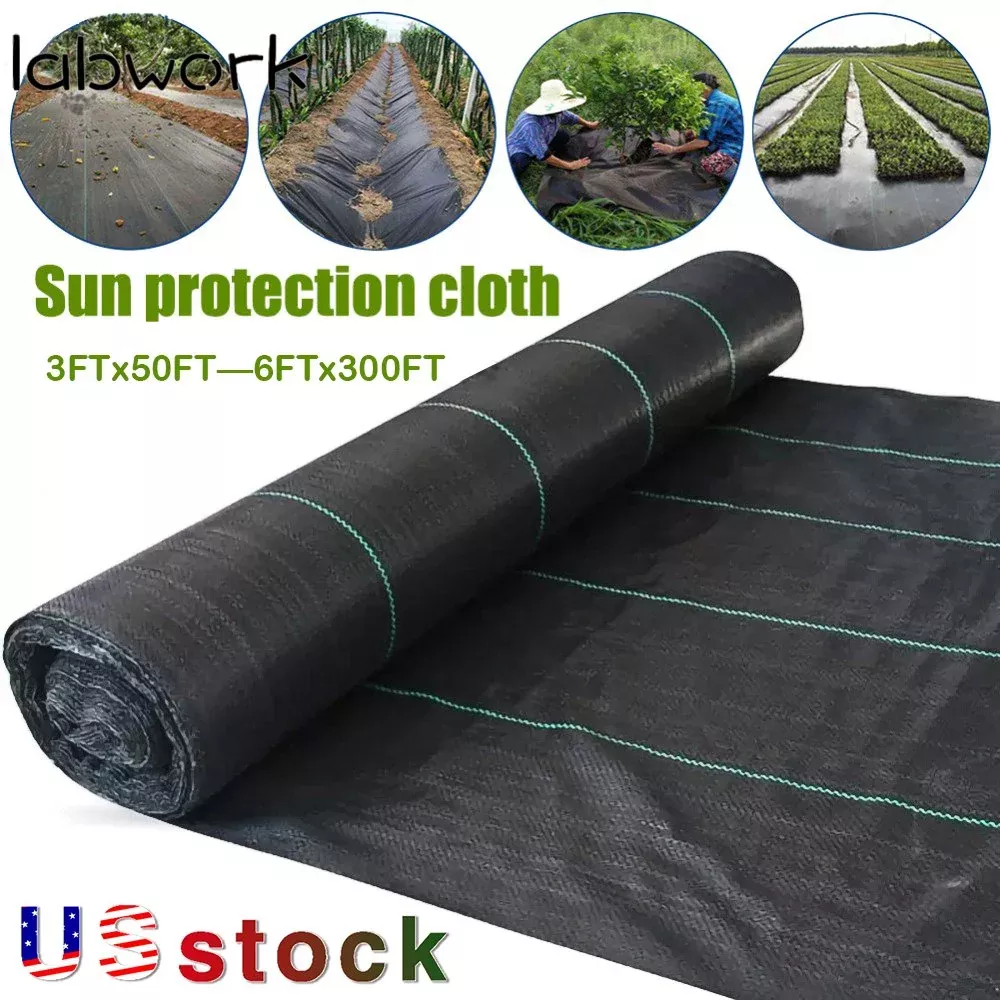 3FT × 100FT Woven Ground Weed Cover Landscape Weed Barrier Fabric 3.2 Ounce