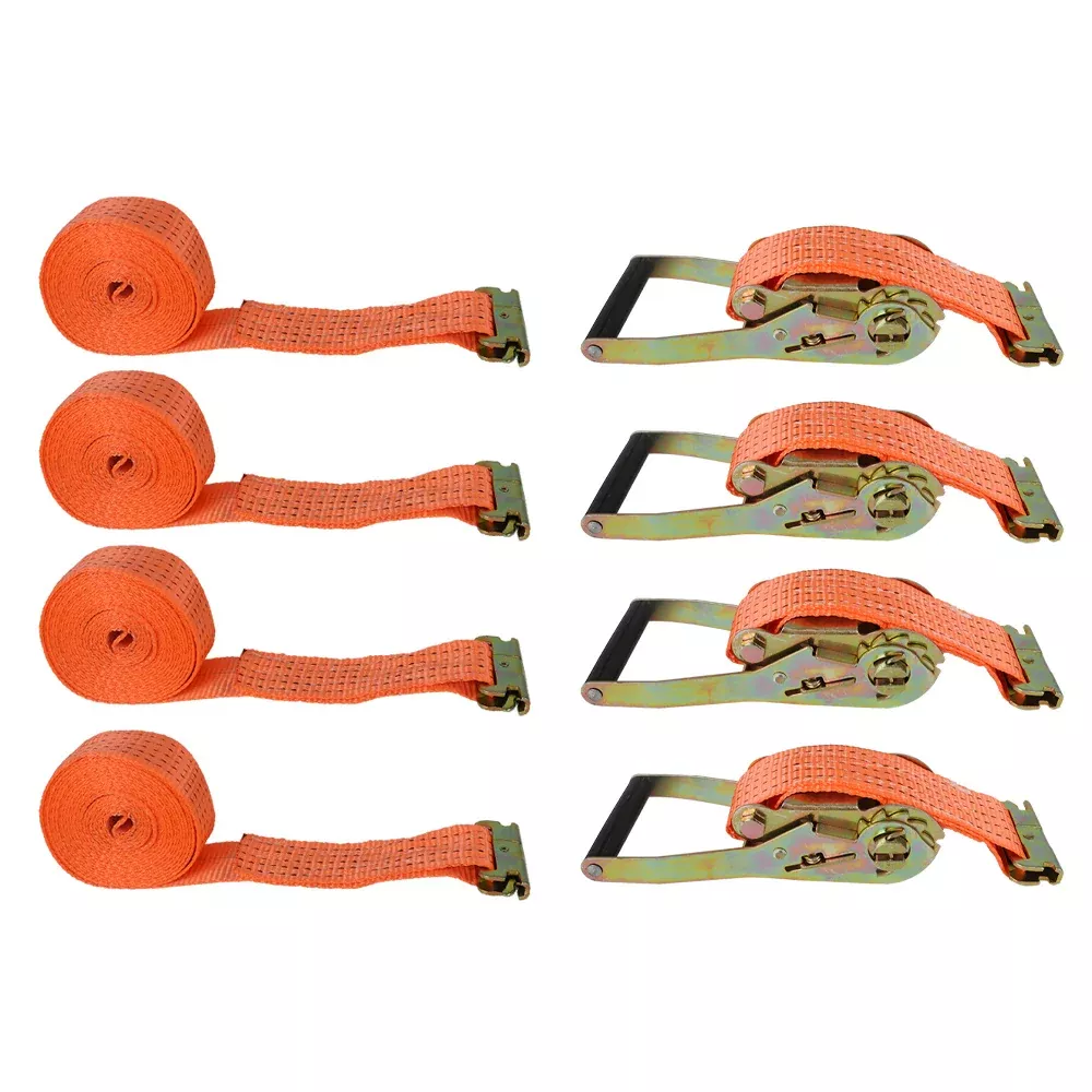 4 Pcs 2" x 15' (50mm*4.5m) Heavy Duty Tie Downs 4400-lbs E-Track Ratchet Straps