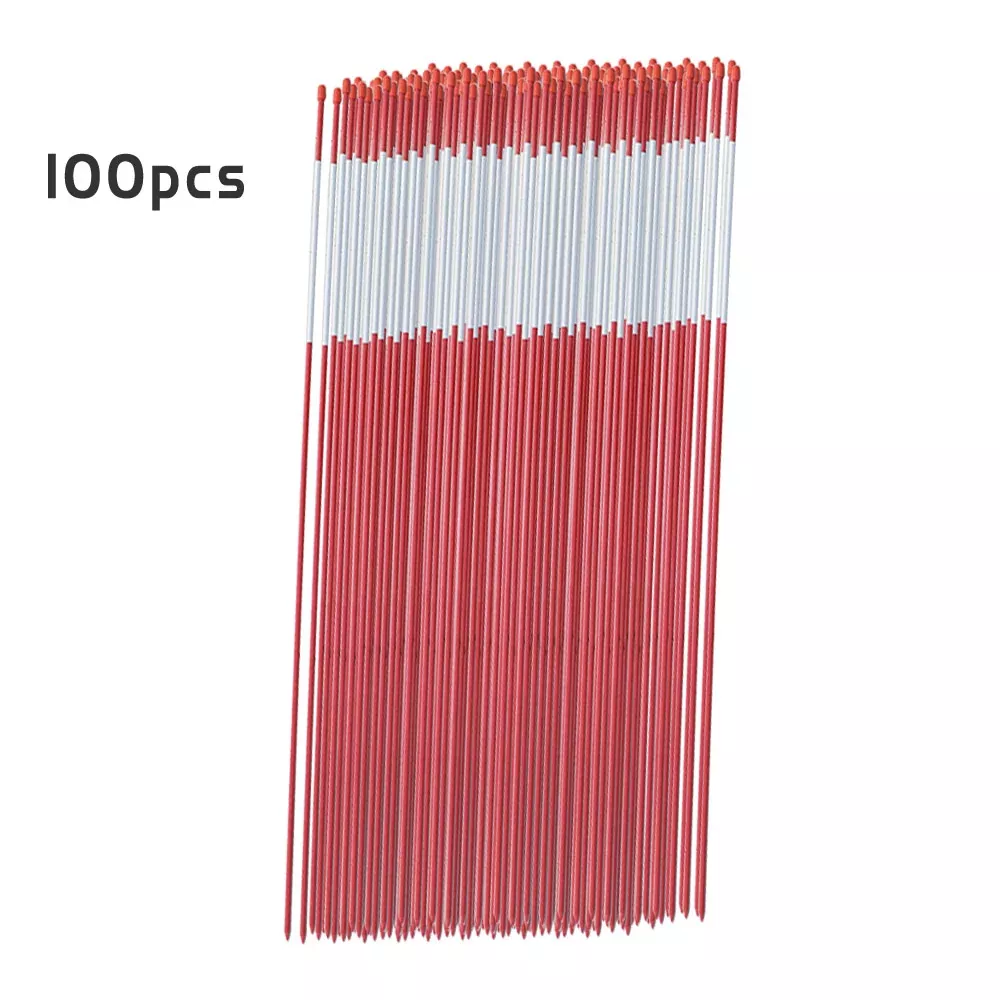 48In Long Red Driveway Markers Reflective Markers 100Pcs Snow Stakes USA