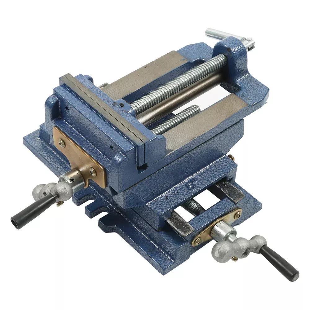 5" Heavy Duty Cross Drill Press Vise Slide Metal Milling 2 Way Clamp Machine Set