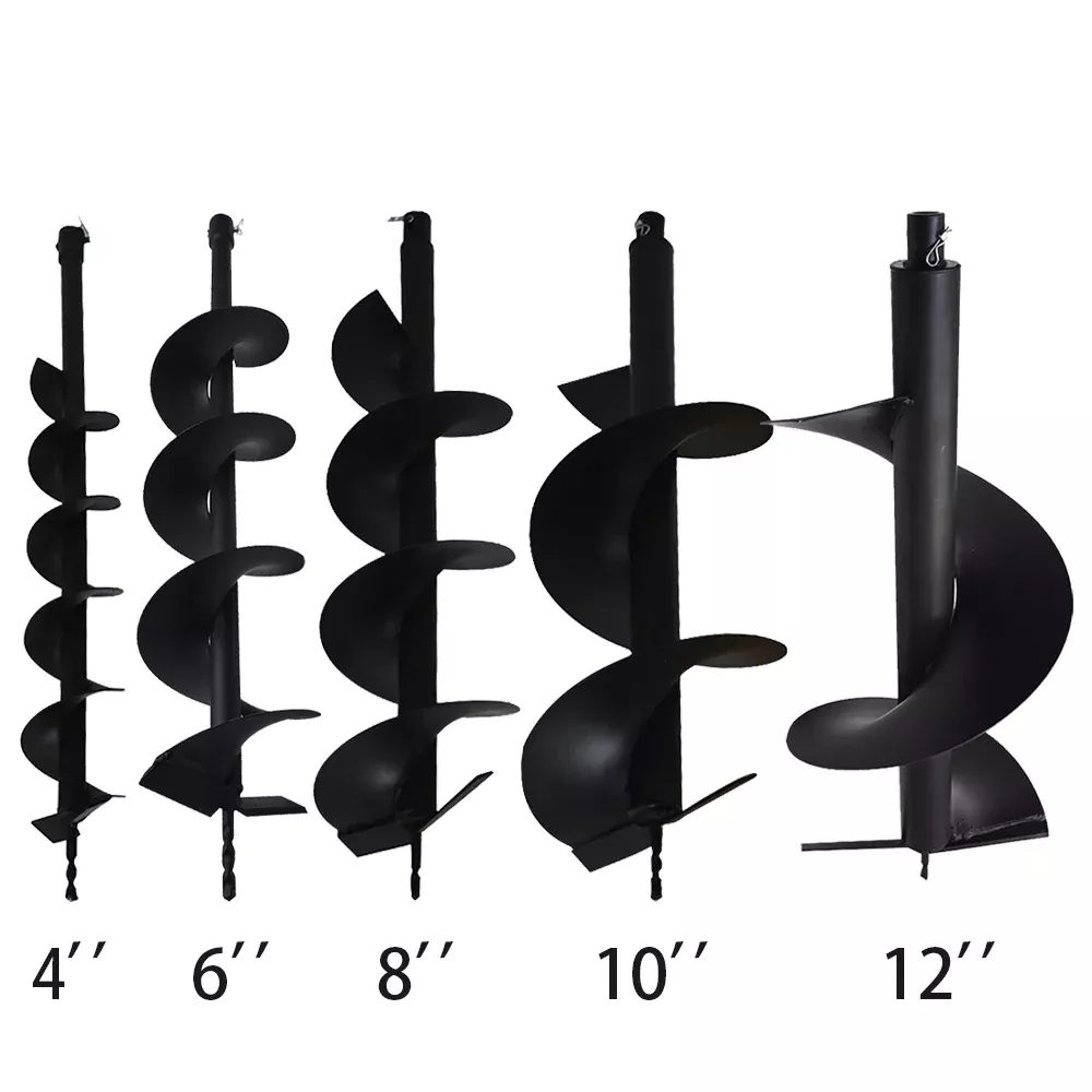 5 Pack Earth Auger Drill Bits 4" 6" 8" 10" 12" For Gas Powered Post Hole Digger