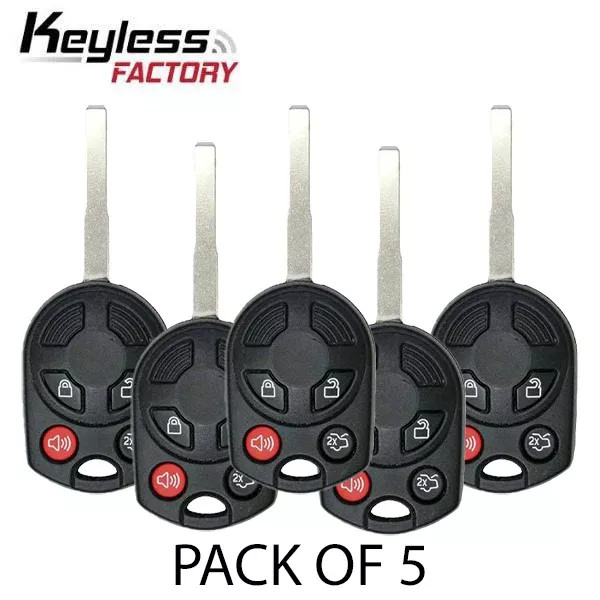 5 x 2012-2019 Ford / 4-Button Remote Head Key / OUCD6000022 (AFTERMARKET) (PACK OF 5)
