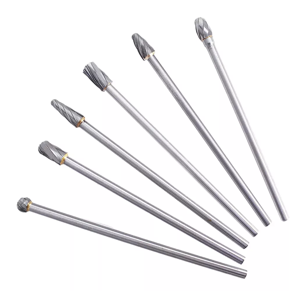 6PACK 10mm Rotary Aluminum Cut Burr 6mm 1/4" Shank 150mm Long Reach Carbide Burs