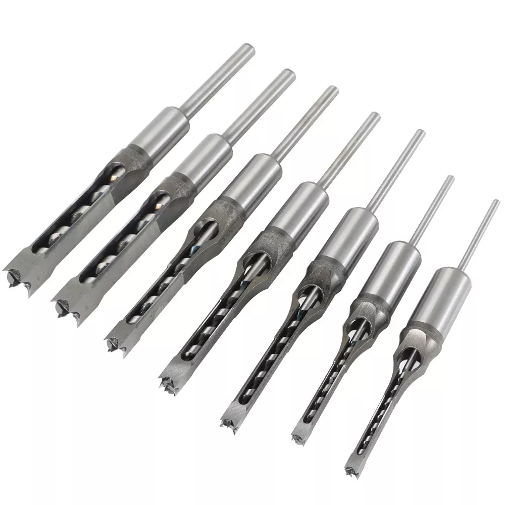 7 Pack Square Hole Mortise Bit High Speed Steel Chisel Bit Woodworking Tool
