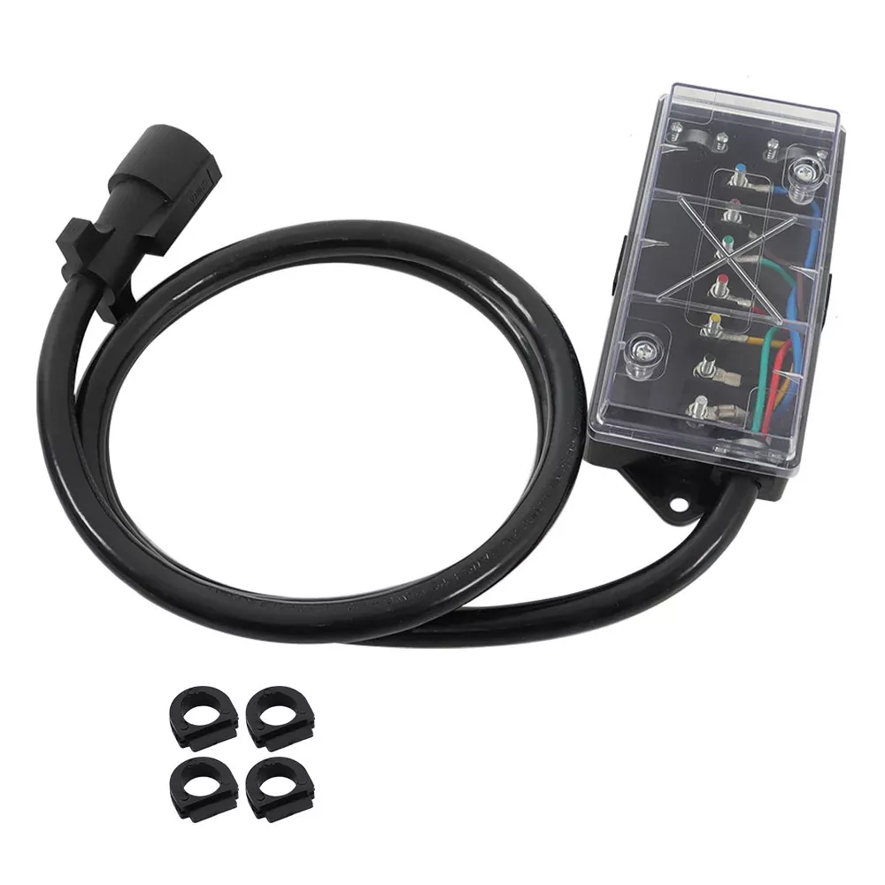 7 Way Trailer Wiring Upgrade Kit w/ Junction Box & RV Style Connector 6' Cable