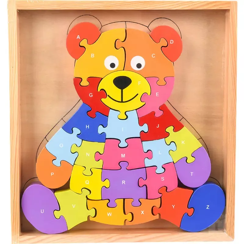 9″ x 8.25″ Wooden Bear Letter Puzzle