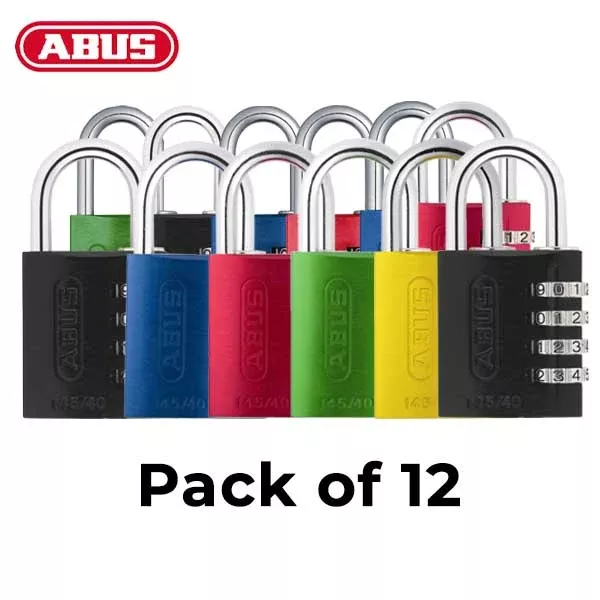 Abus - 145/40 C - Aluminum - 4-Dial Resettable Padlock (Multi Pack of 12)