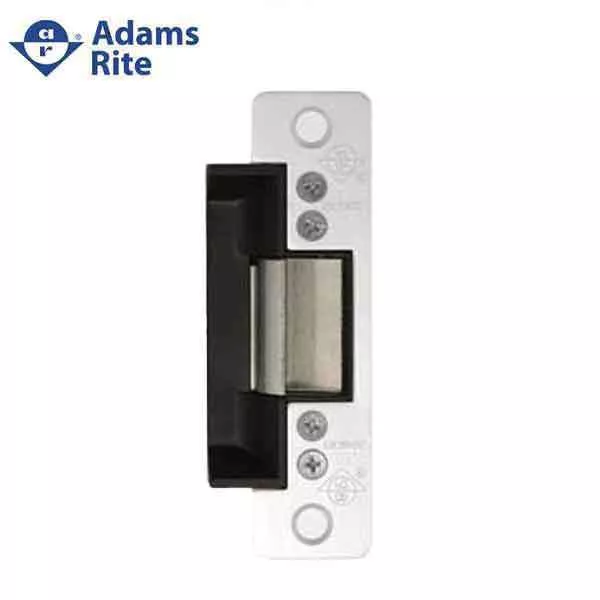 Adams Rite - 7100 - Electric Strike for Adams Rite & Cylindrical Locks -Anodized Aluminum - Fail Secure -1-1/4" x 4-7/8" Flat Radius Plate - 16VAC