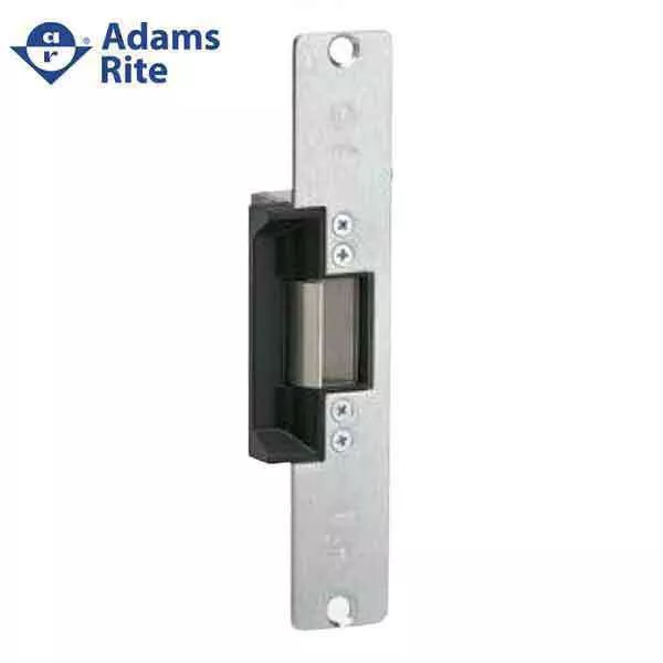 Adams Rite - 7110 - Electric Strike for Adams Rite & Cylindrical Locks -Satin Chrome - Fail Secure - 1-7/16" x 7-15/16" - Flat Radius Plate - 12VDC
