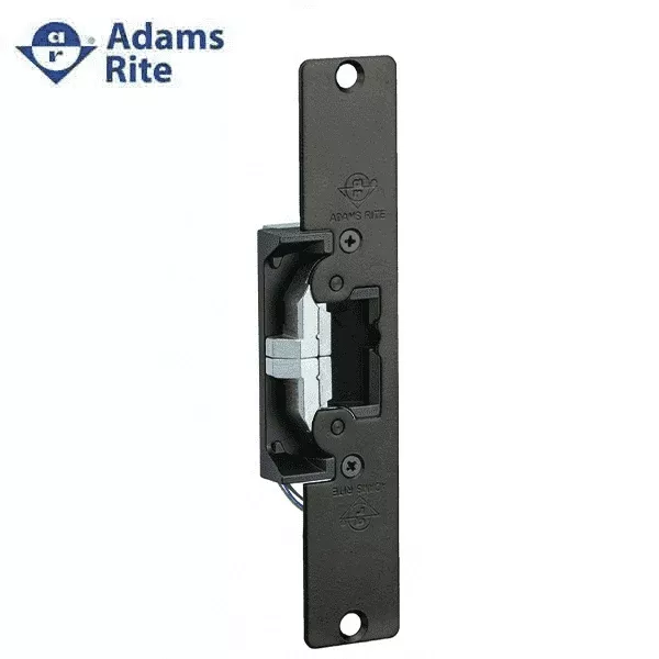 Adams Rite - 7410 - Electric Strike for Adams Rite or Deadlatches or Cylindrical Locks - 1/2" to 5/8" Latchbolt- Anodized Aluminum - Fail Safe/Fail Secure - 1-7/16" x 7-15/16" - Flat Radius Plate - 12/24 VDC