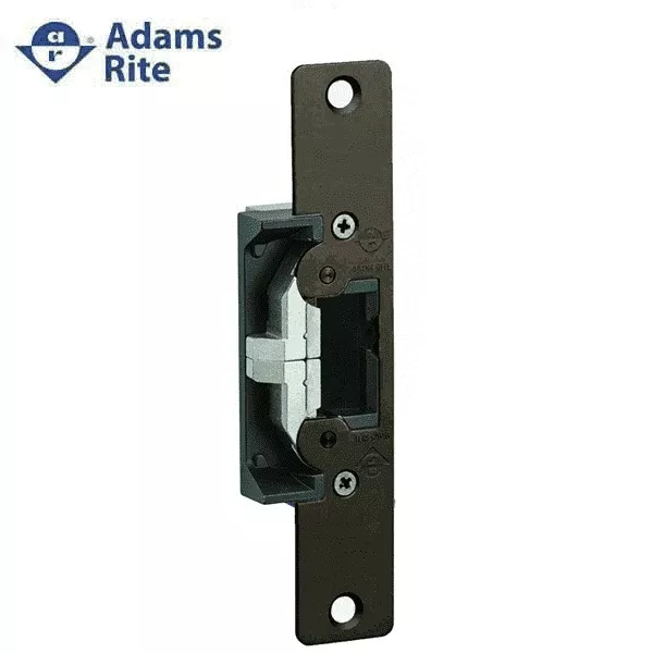 Adams Rite - 7430 - Electric Strike for Adams Rite or Deadlatches or Cylindrical Locks - 1/2" to 5/8" Latchbolt- Anodized Aluminum - Fail Safe/Fail Secure - 1-1/4" x 6-7/8" - Flat Radius Plate - 12/24 VDC