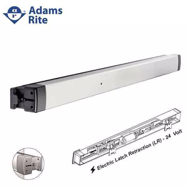 Adams Rite - 8801EL - Narrow Stile -Electric Rim Exit Device - 36" - AnodizedAluminum -Electric Latch Retraction (LR) - 12 Volt