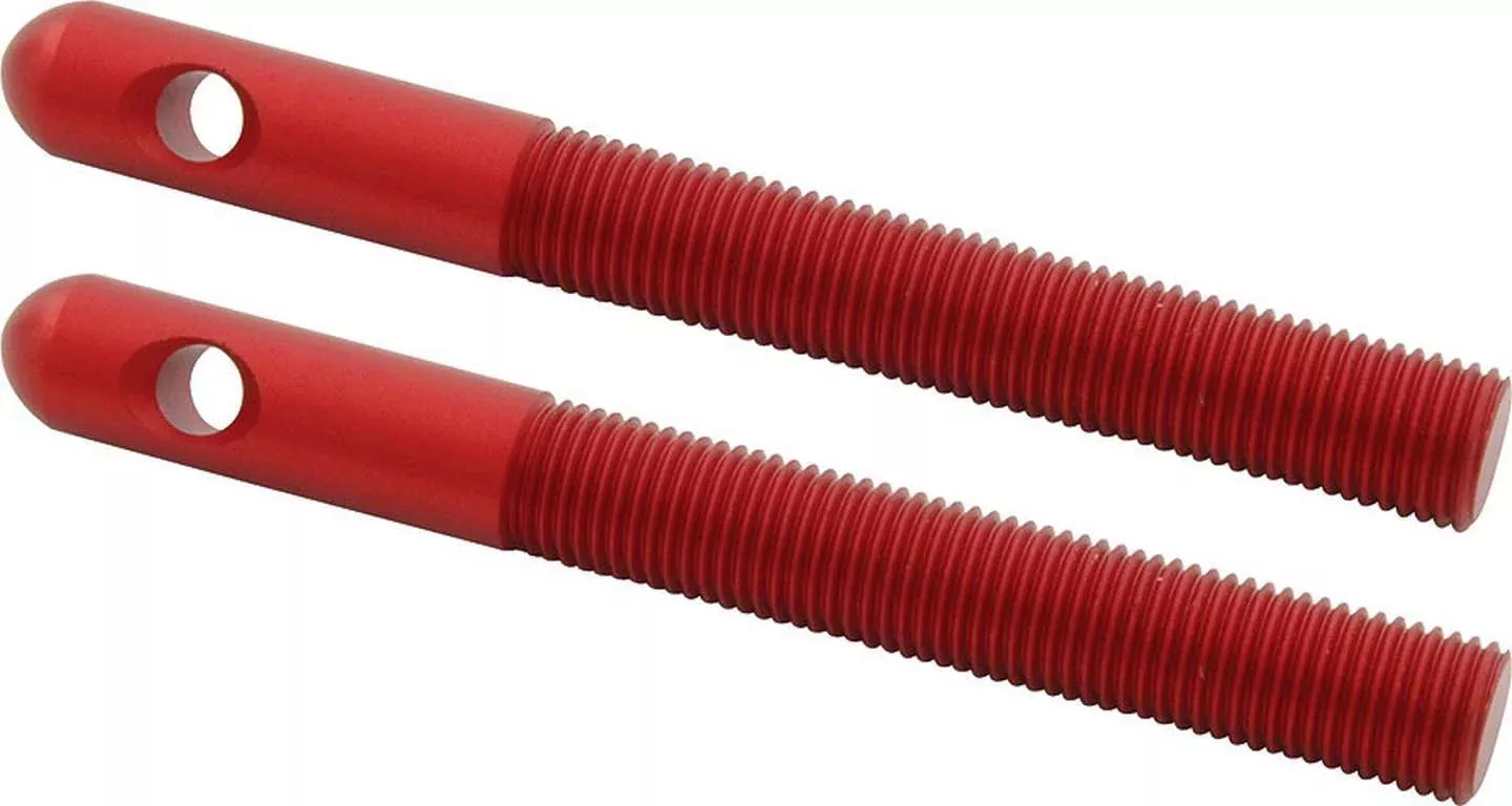 Aluminum Hood Pins 3/8in Red 2pk