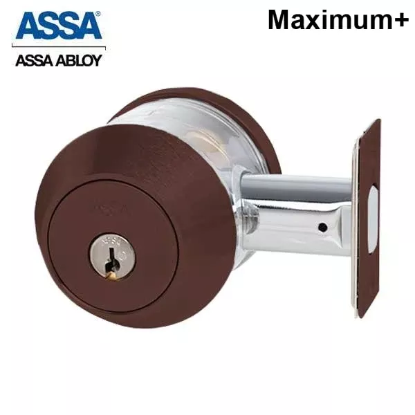 ASSA - 7000 Series - Maximum+ - Double Cylinder Deadbolt with Security Guard - KA - 624 - Dark Oxidized Bronze - Grade 1