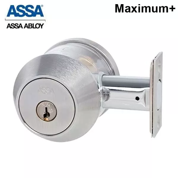 ASSA - 7000 Series - Maximum+ - Double Cylinder Deadbolt with Security Guard - KD - 626 - Satin Chrome - Grade 1