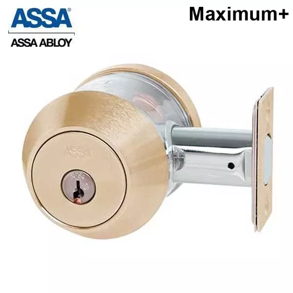 ASSA - 7000 Series - Maximum+ - Single Cylinder Deadbolt with Security Guard - KD - 612 - Satin Bronze - Grade 1