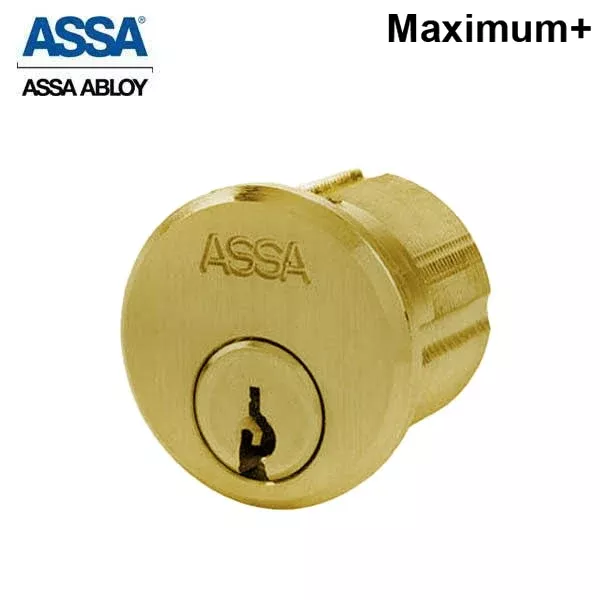 ASSA - Maximum+ - Mortise Cylinder - Adams Rite Cam - 1-1/4" - 605 - Bright Brass