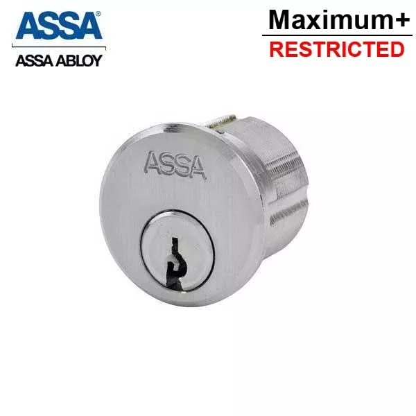 ASSA - Maximum+ Restricted - Mortise Cylinder - 1-1/8" - KD - 626 - Satin Chrome