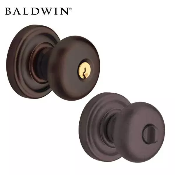 Baldwin Estate - 5205 Classic Knob Set - 5048 Circle Rose - Venetian Bronze - Entrance - Grade 2