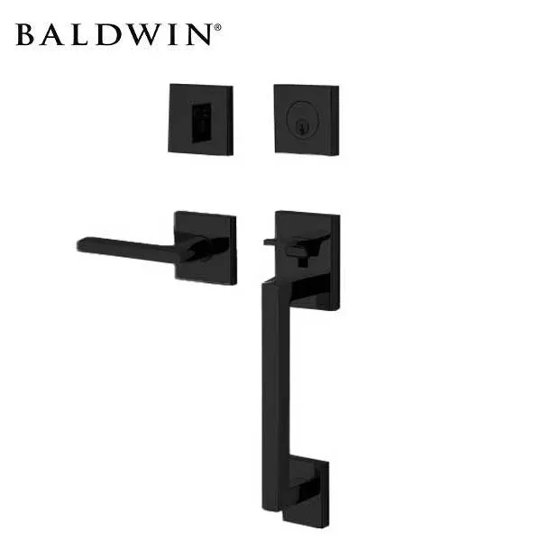 Baldwin Estate - 85390.RENT - Minneapolis Sectional Handleset - Singl Cyl - 190 - Satin Black - Grade 2 - RH