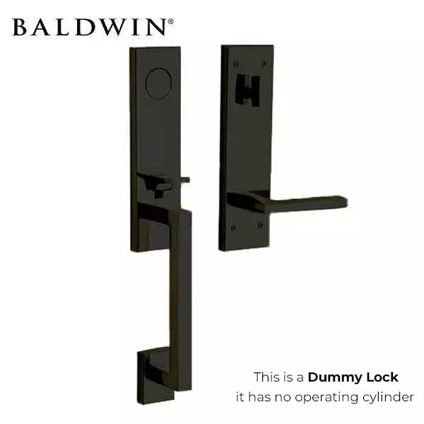Baldwin Estate - 85391.LFD - Minneapolis 3/4 Escutcheon Handleset - Full Dummy - 190 - Satin Black - Grade 2 - LH