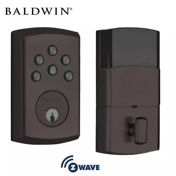 Baldwin Estate Soho - 8285.AC3 - Contemporary Keyless Electronic Deadbolt - Single Cyl - Z-Wave - Satin Black - Grade 2