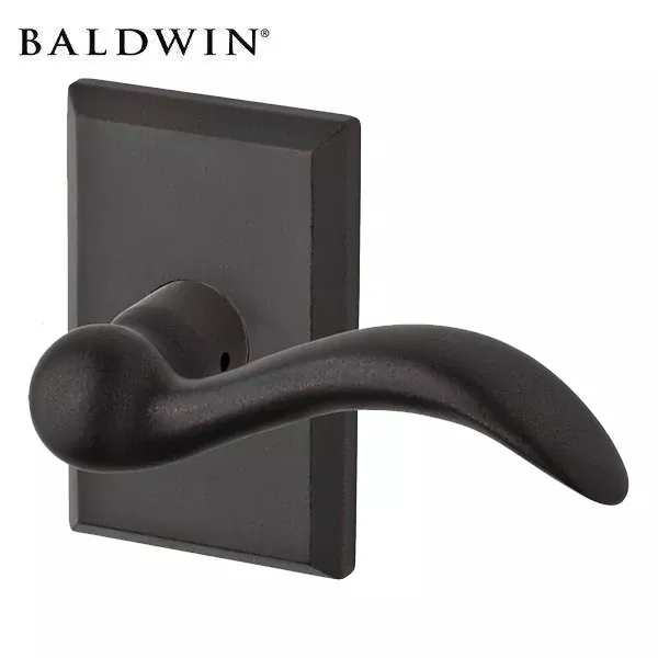 Baldwin Reserve - EN.ARC.L.RSR - Arch Keyed Entry Single Cylinder Lever Set - Square Rose - 481 - Dark Bronze - Entrance - Grade 2 - RH