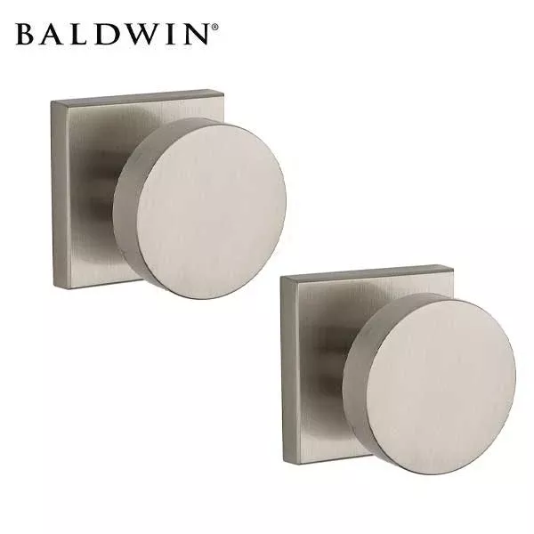 Baldwin Reserve - PS.CON.CSR - ContemporaryKnob Set - Square Rose - 150 - Satin Nickel - Passage - Grade 2