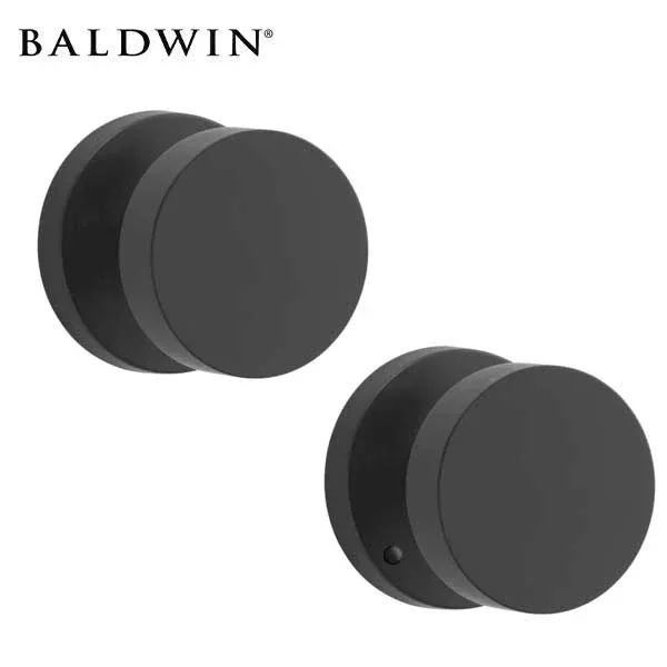 Baldwin Reserve - PV.CON.CRR- Contemporary Knob Set - Round Rose - 190 - Satin Black - Privacy - Grade 2