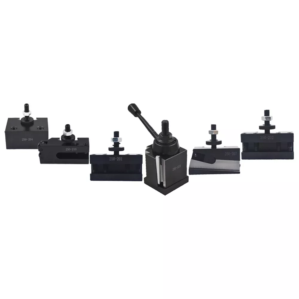 BXA 250-222 Wedge Type Quick Change Tool Post Holder 6Pcs For Swing Dia 10-15"