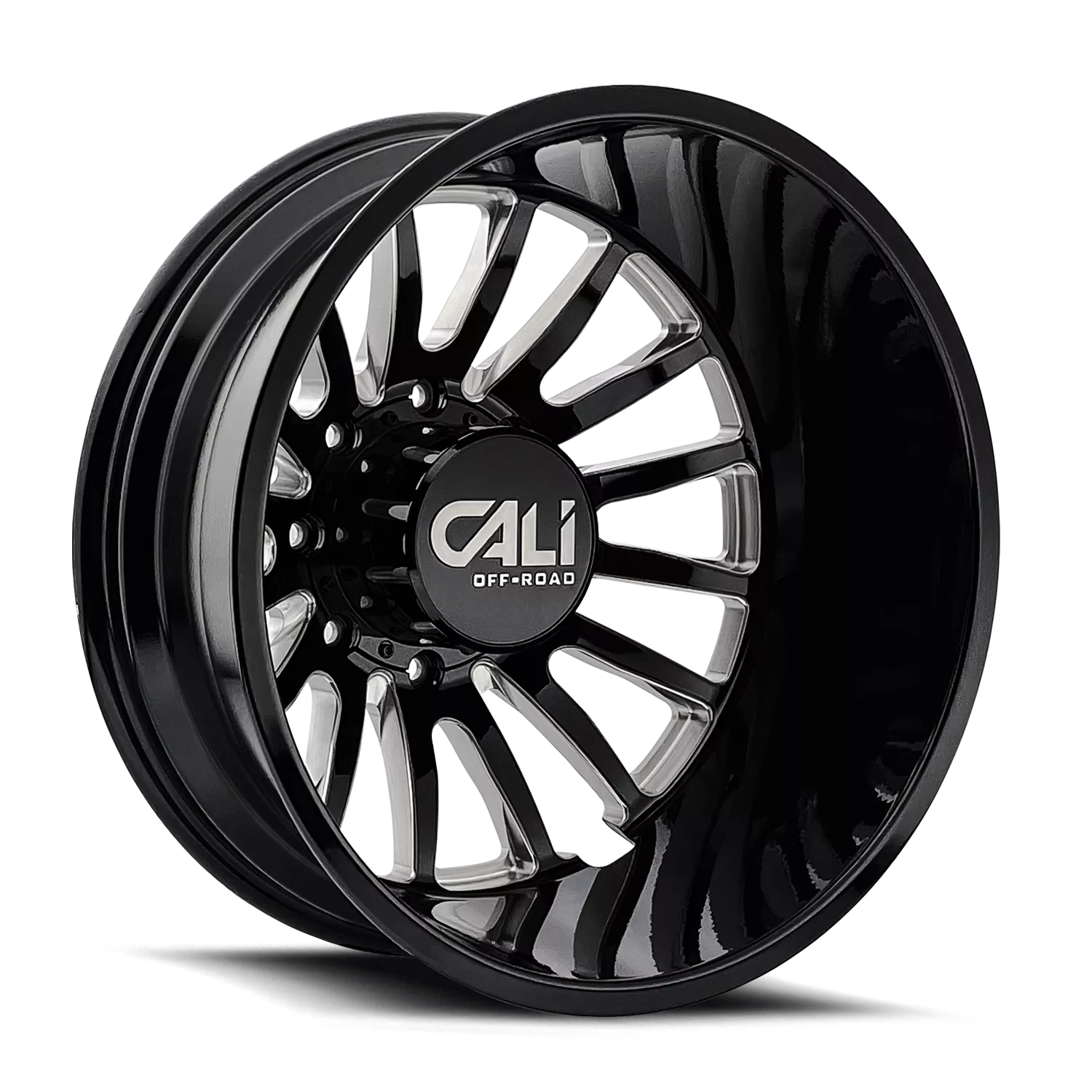 Cast Aluminum Dually Wheels Summit Dually 9110D GB 22×8.25 Milled Spokes Gloss Black 8 On 210 Bolt Pattern -232 Offset Cali Offroad Wheels