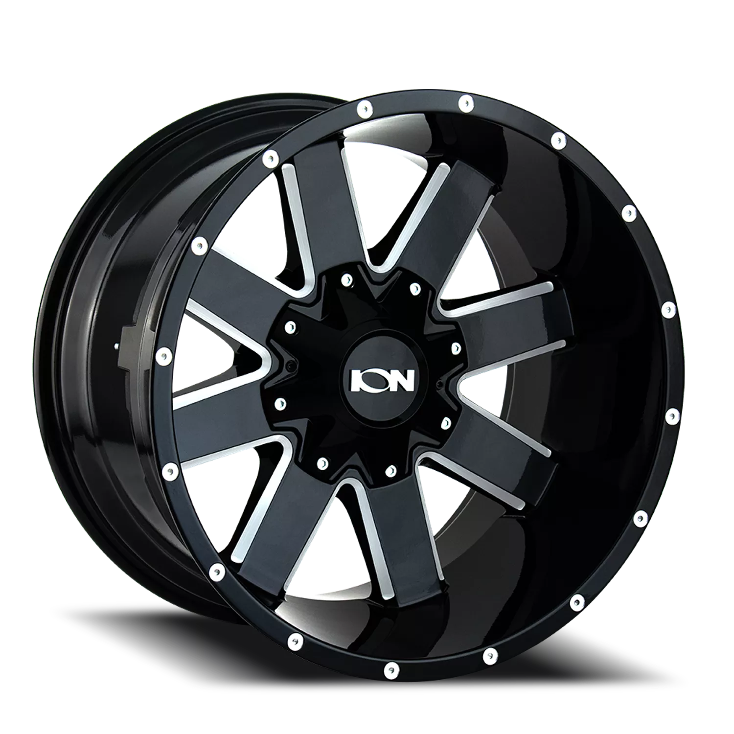 Cast Aluminum Wheels 141 GB 20×9 Milled Spokes Gloss Black 8 On 180 Bolt Pattern 0 Offset ION Wheels