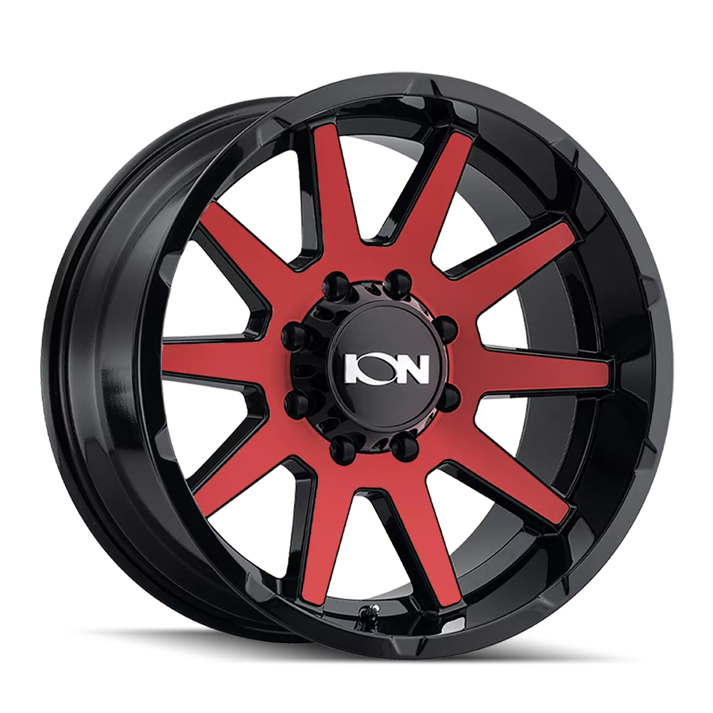 Cast Aluminum Wheels 143 RD 20×9 Red Machined Face Gloss Black 8 On 170 Bolt Pattern 18 Offset ION Wheels